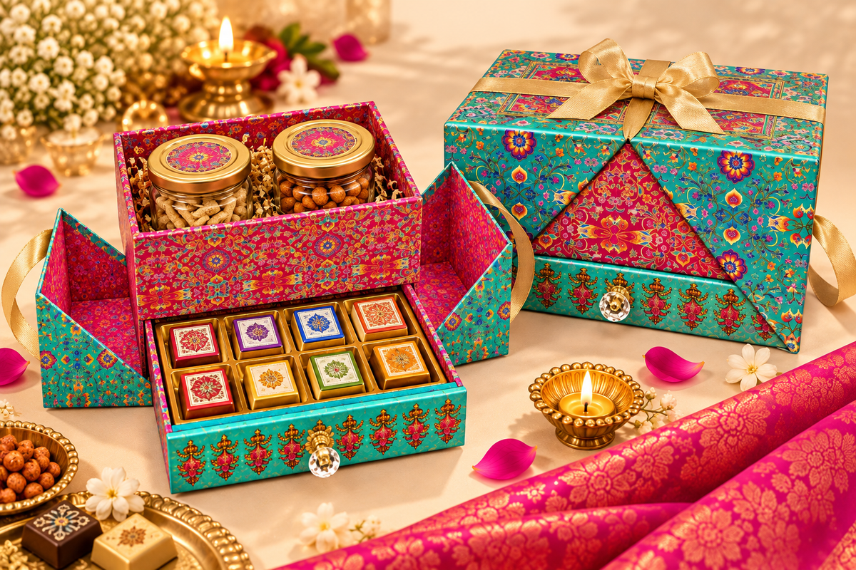 Amora Signature Diwali Gift Box – AS20 (Soya Sticks, Peanuts & Chocolates)