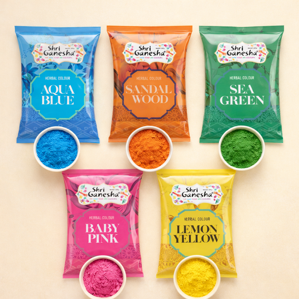 Amora Celebration Herbal Holi Gulal 5 Pack Box