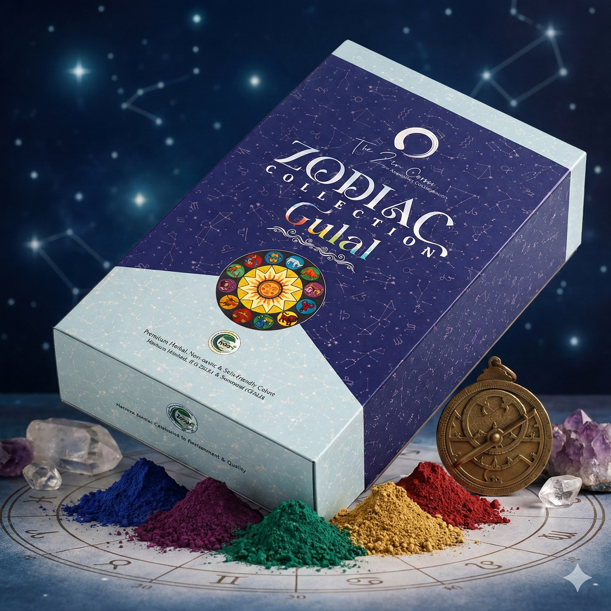 Zodiac Holi Celebration Gulal Box