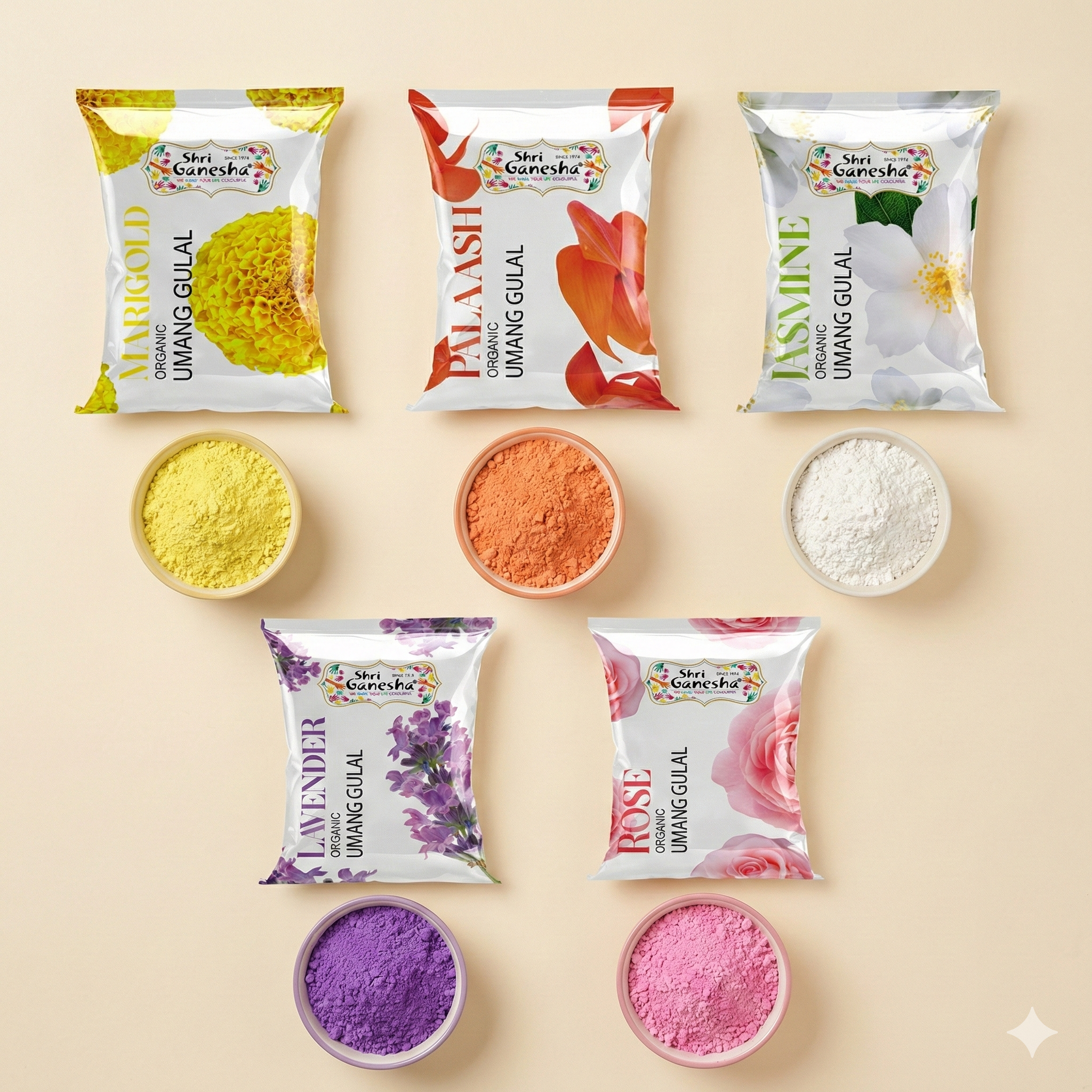 Umang Holi Celebration Organic Gulal 5 Pack Box