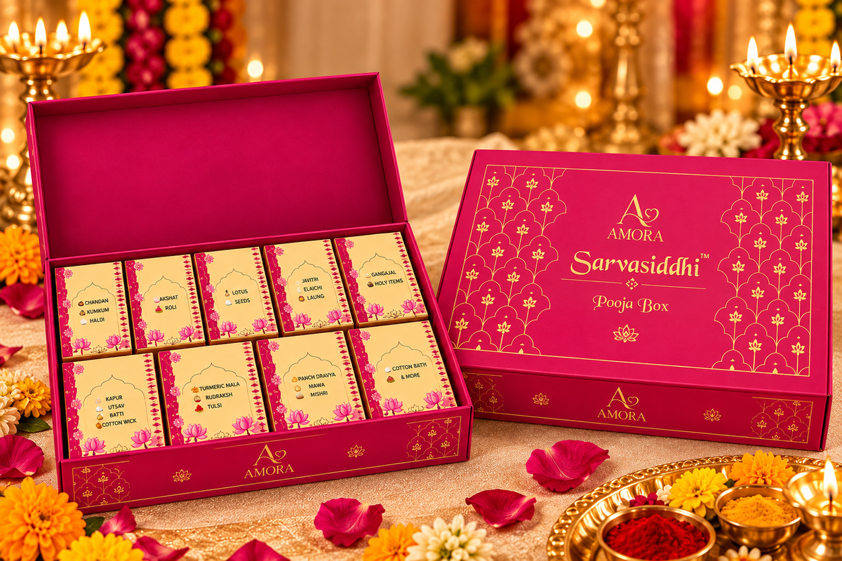 Shri Gayatri Mantra Musical Pooja Box – AS26 (30 Pooja Essentials)