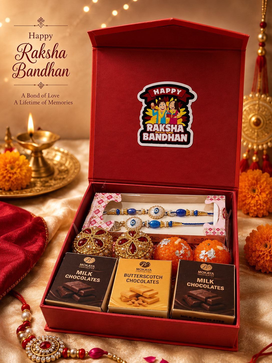Jewel Medallion Rakhi Gift Box