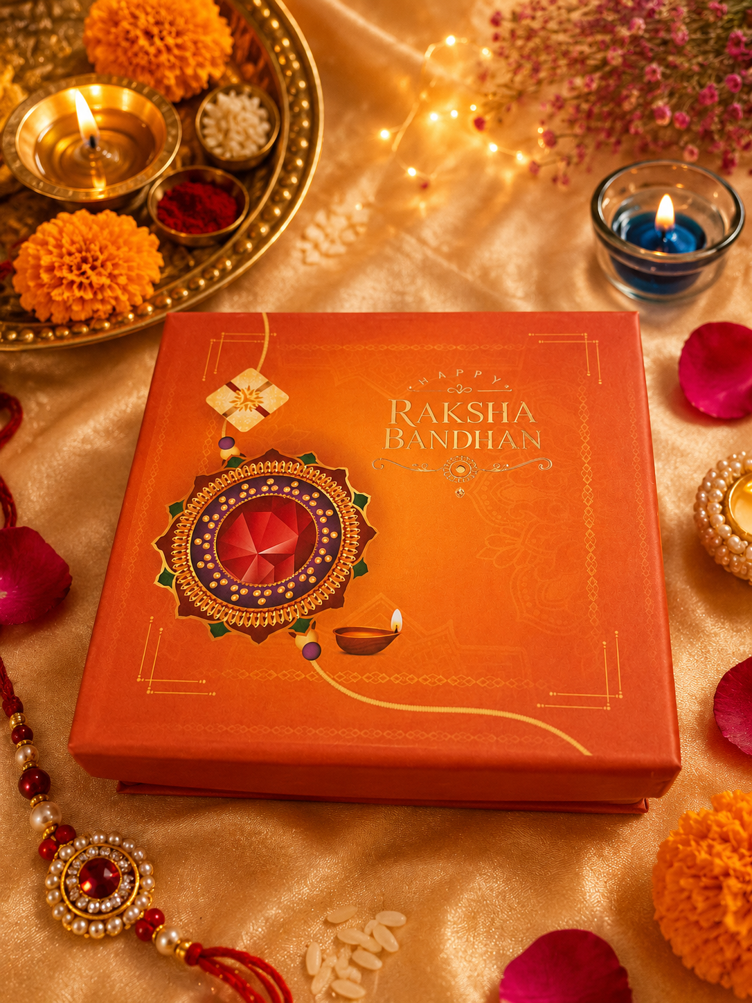 Jewel Medallion Rakhi Gift Box